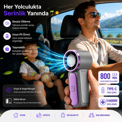 SENXAR™ Taşınabilir 5 Kademeli Mini Turbo El Fanı