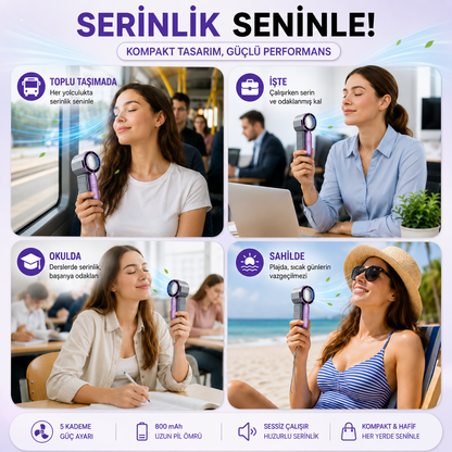 SENXAR™ Taşınabilir 5 Kademeli Mini Turbo El Fanı