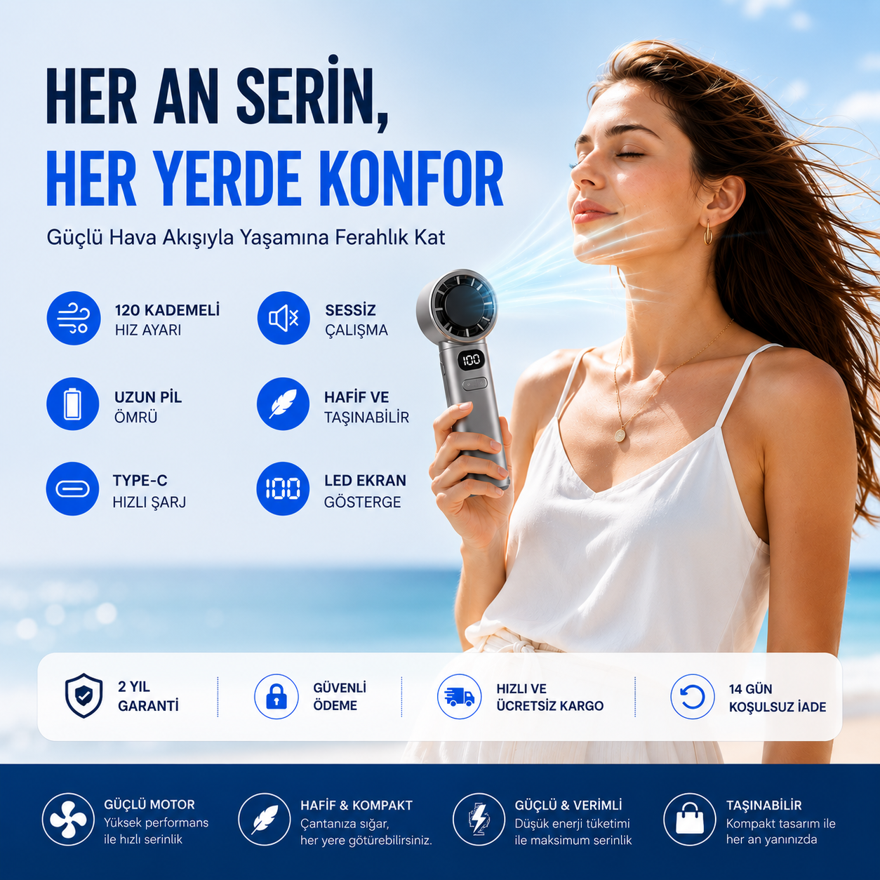 SENXAR™ Taşınabilir Turbo Serinlik Fanı